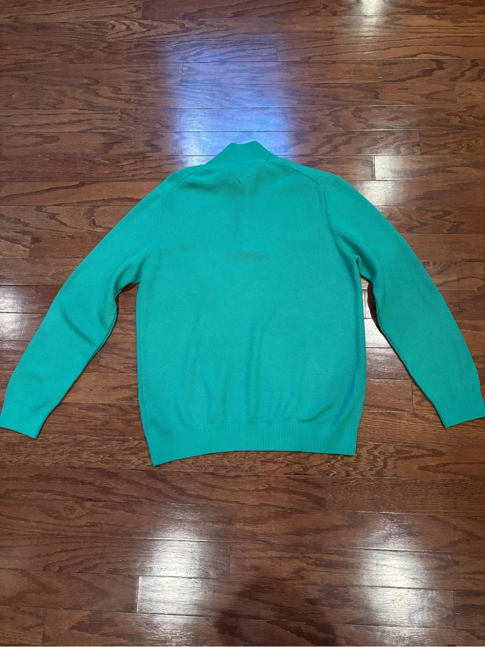 Tommy Hilfiger Men's Teal Zip-Neck Sweater